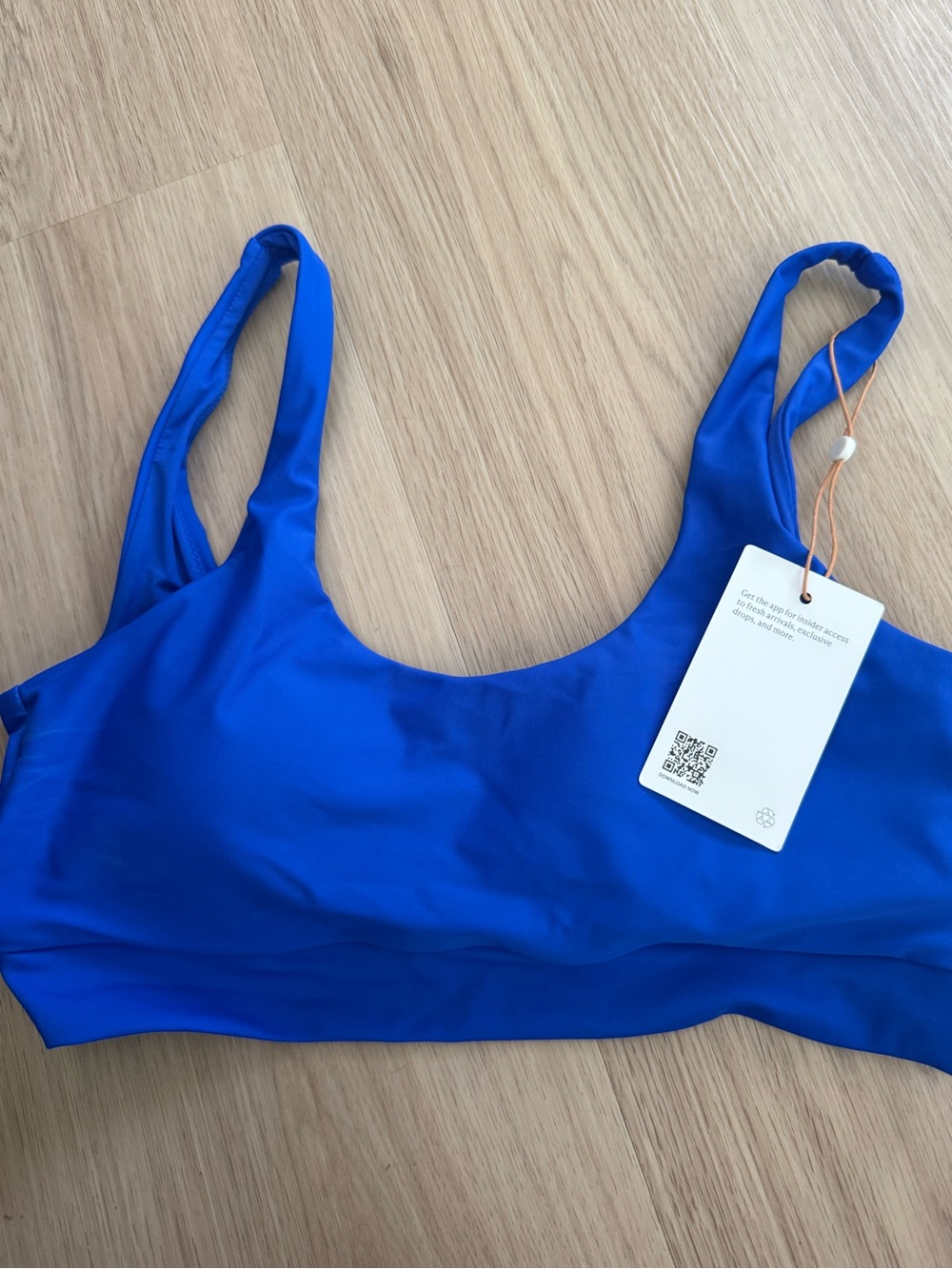 Quince Italian Tank Bikini Top NEW ELECTRIC BLUE Sz M